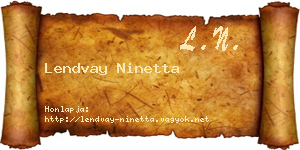 Lendvay Ninetta névjegykártya